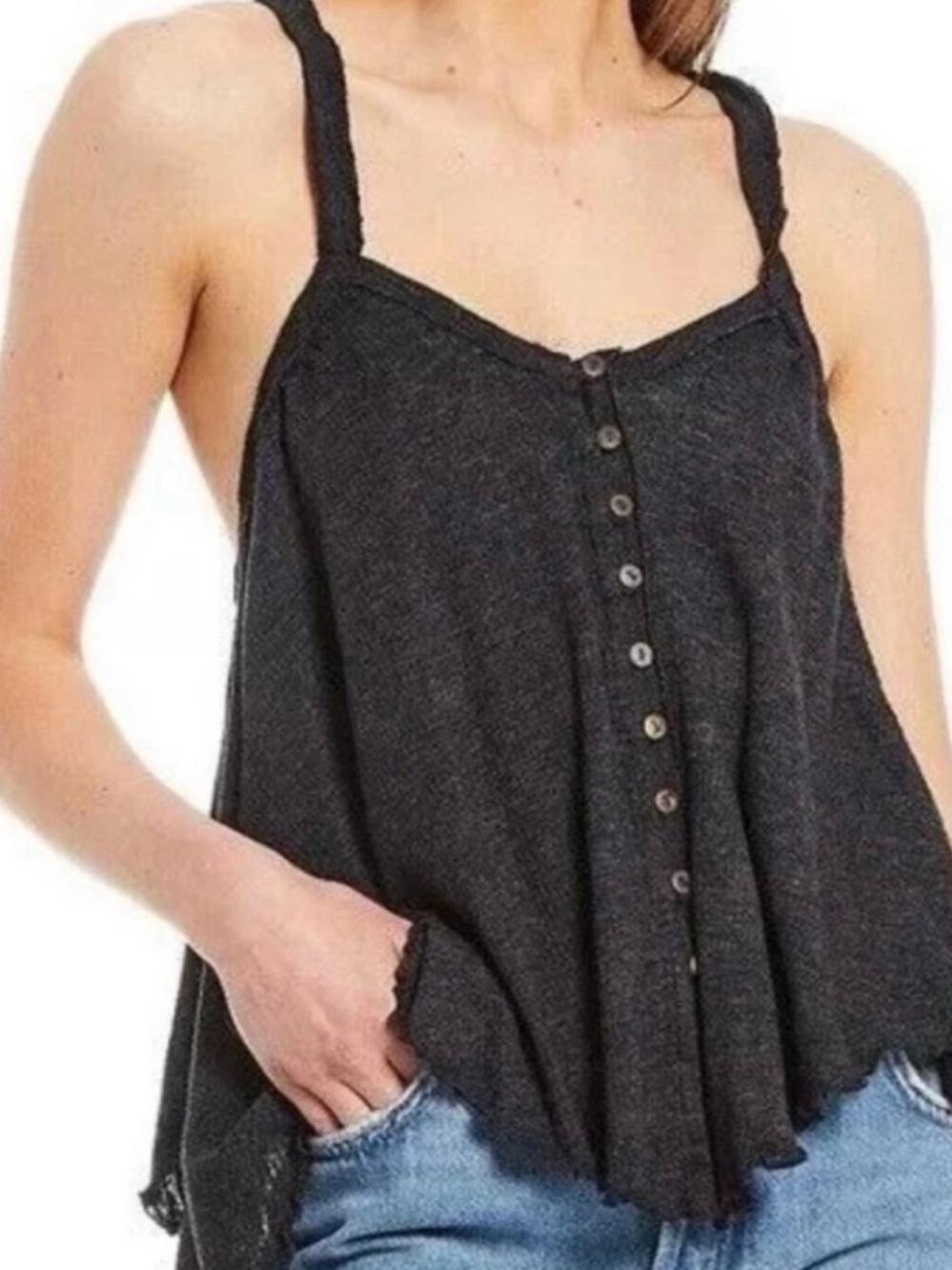 NWT Free People Button-Front Flowy Tank Top Camisole